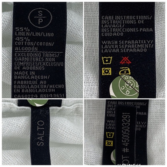 Joe's Jeans NWT Light Grey Linen Blend Short Sleeve Button Down Shirt, Small - Picture 16 of 16